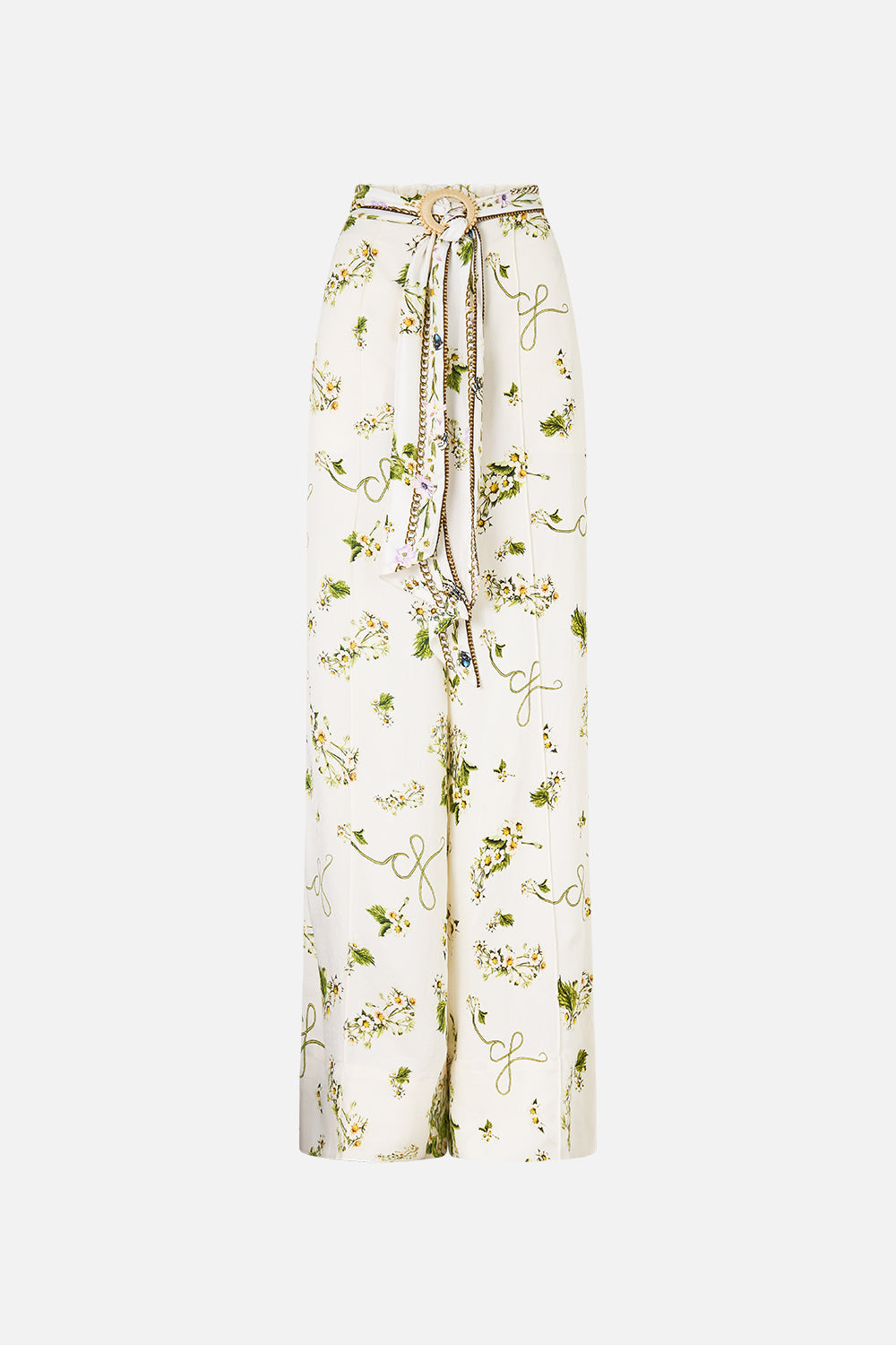 The CAMILLA Scarf Belt Wide Leg Pant in our Botanical Utopia print.