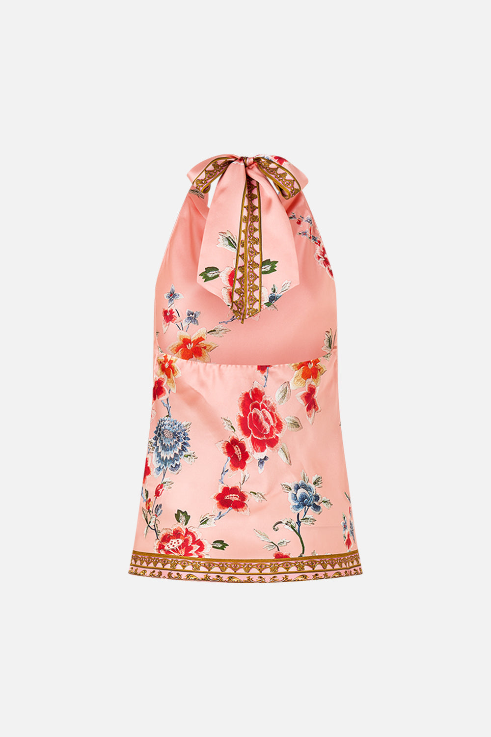 The CAMILLA TIERED SHIRT DRESS WITH SHORT SLEEVE DAISY CHAINS in our  print.