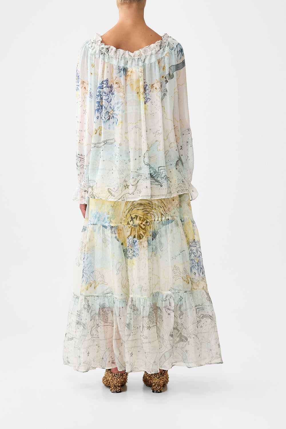 ROUND NECK GATHERED BLOUSE MY LUCKY STARS