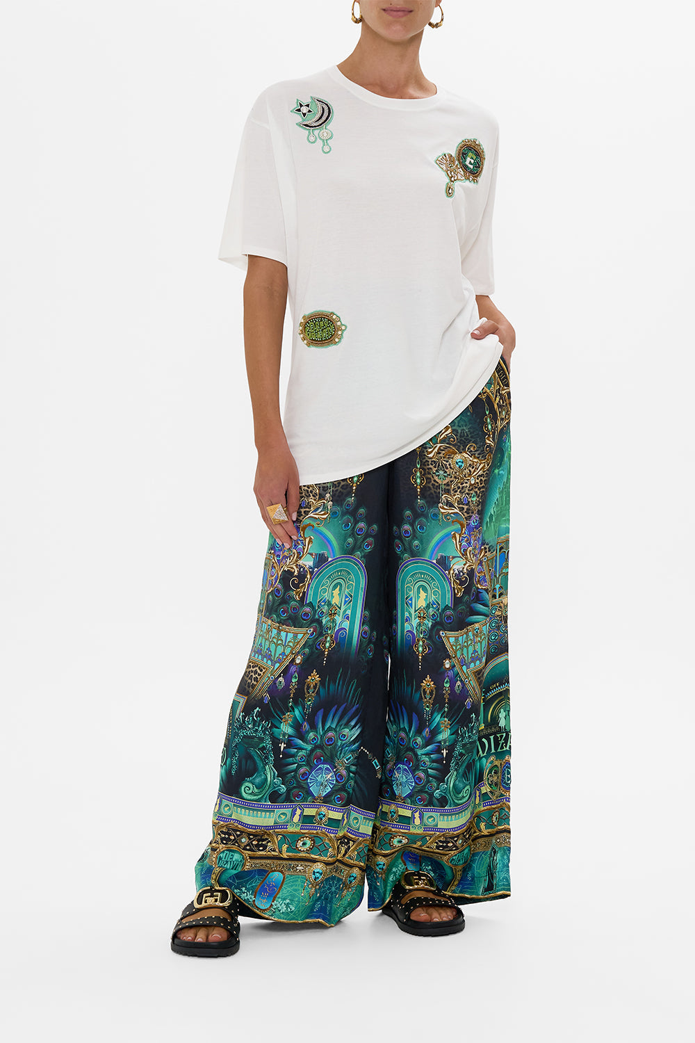 The CAMILLA LONG SARONG LAND OF WONDER in our  print.