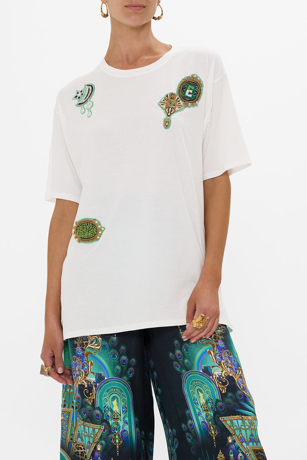 The CAMILLA LONG SARONG LAND OF WONDER in our  print.