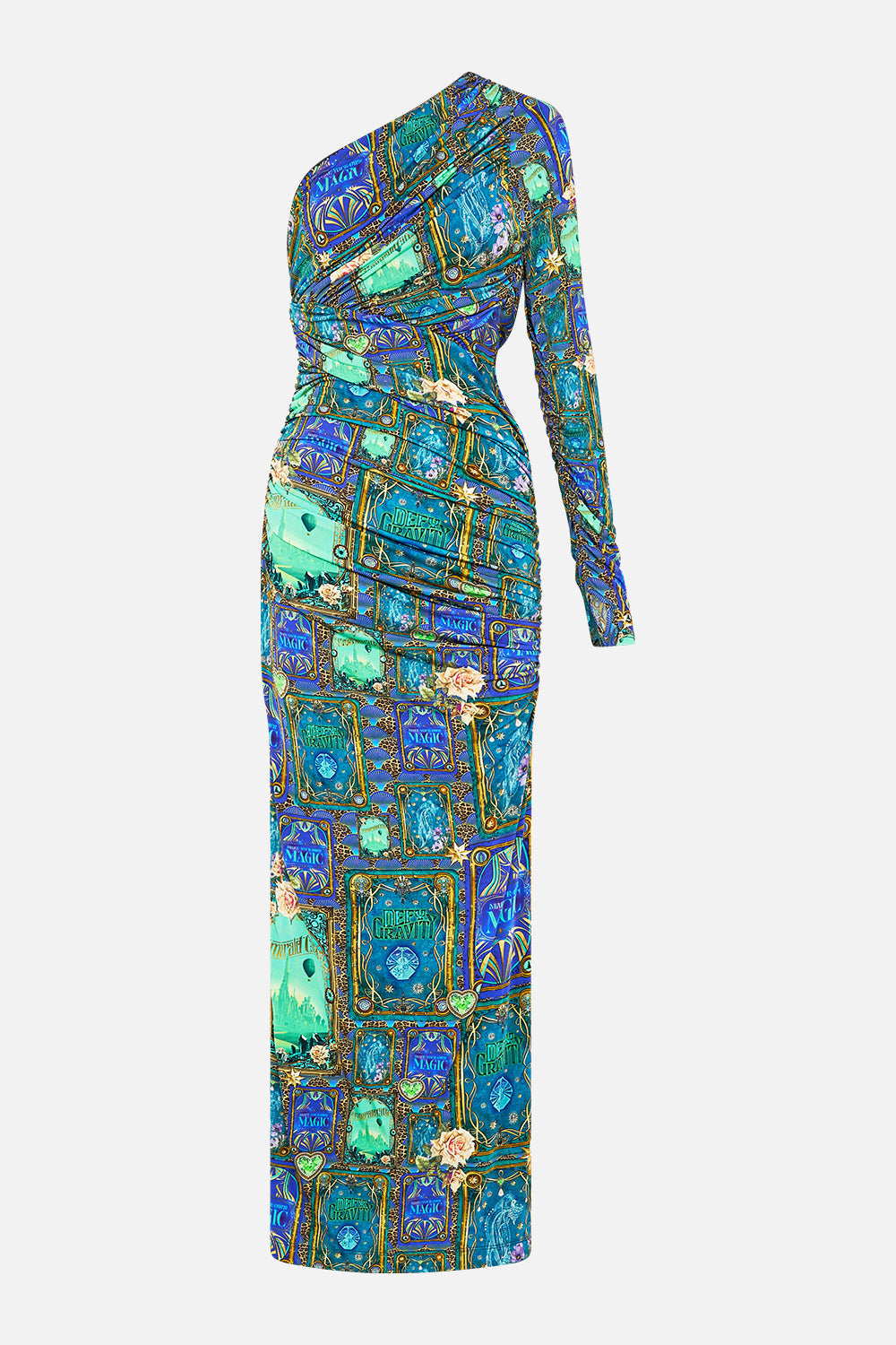 ONE SHOULDER JERSEY CUT OUT DRESS DEFY GRAVITY