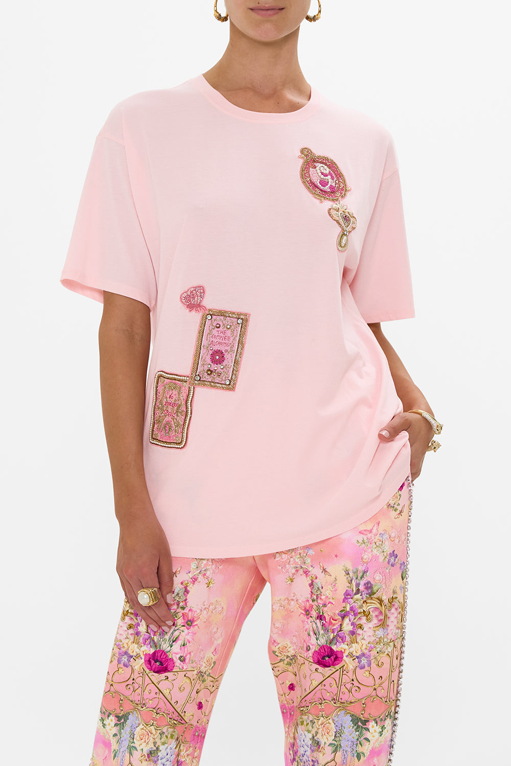OVERSIZED BAND TEE- PINK TOTALLY OZMOPOLITAN