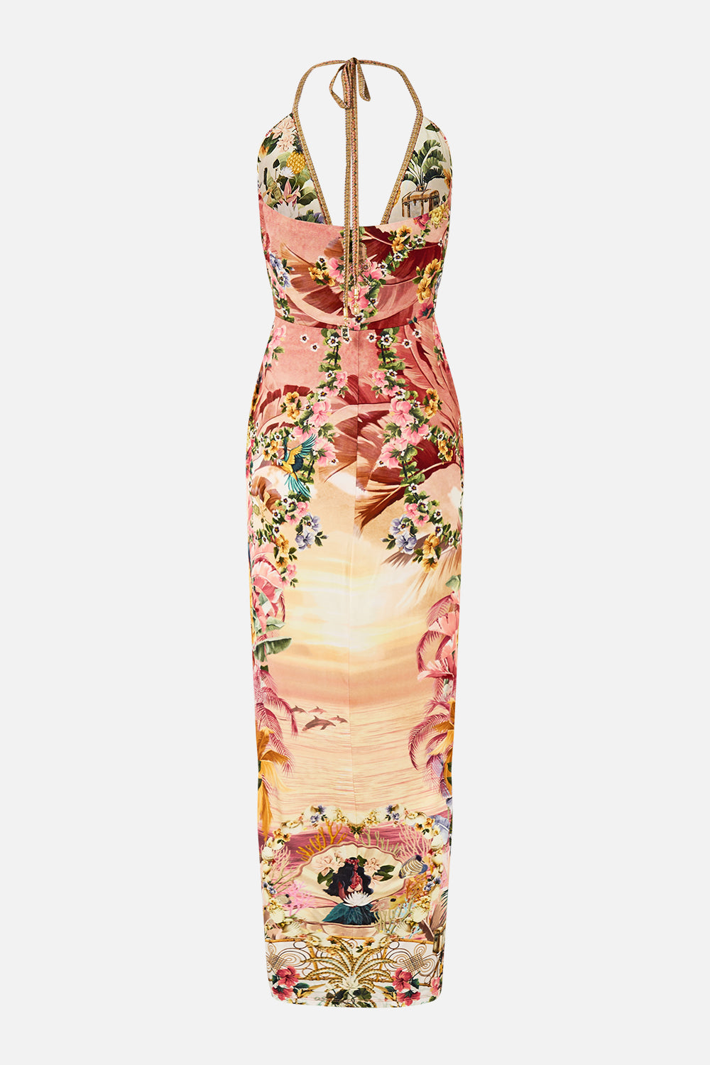 The CAMILLA SHORT KIMONO WRAP FAITH, LUCK & JUSTICE in our FAITH, LUCK & JUSTICE print.