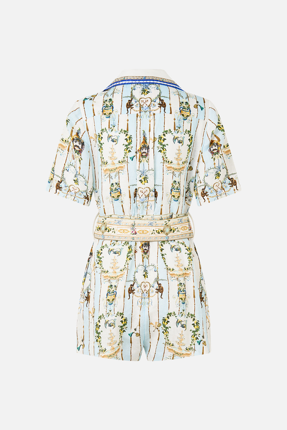 The CAMILLA OFF SHOULDER SHORT DRESS TILES DARLS in our  print.