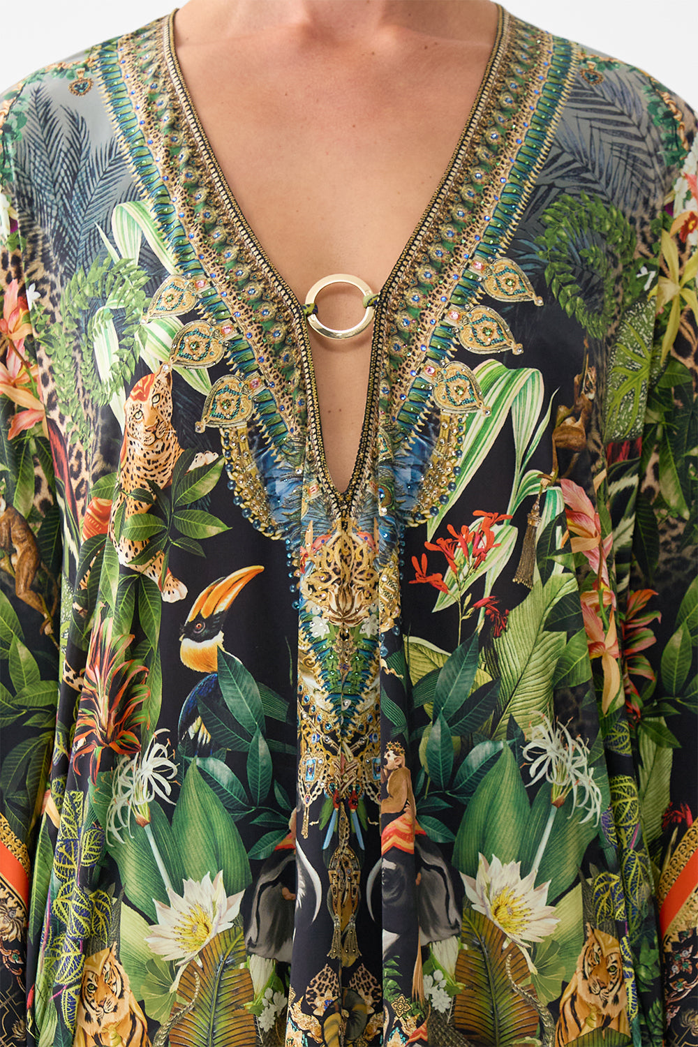 SHORT KAFTAN WITH TRIM READY FOR MY WELCOME DRINK