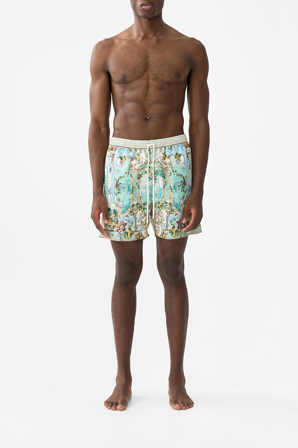The CAMILLA WIDE LEG TROUSER WITH FRONT POCKETS JUST COASTING in our  print.