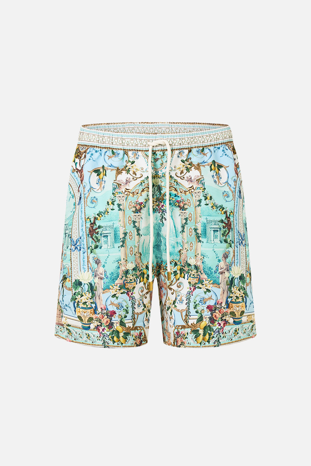 The CAMILLA WIDE LEG TROUSER WITH FRONT POCKETS JUST COASTING in our  print.