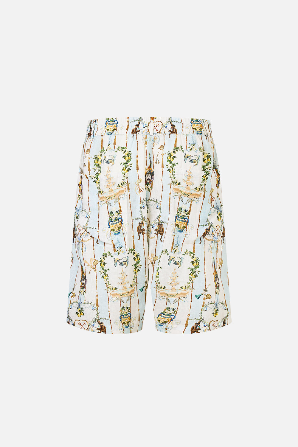 The CAMILLA OVERSIZED BUTTON THROUGH SHORT SLEEVE SHIRT WELCOME TO THE WHITE LOTUS in our  print.