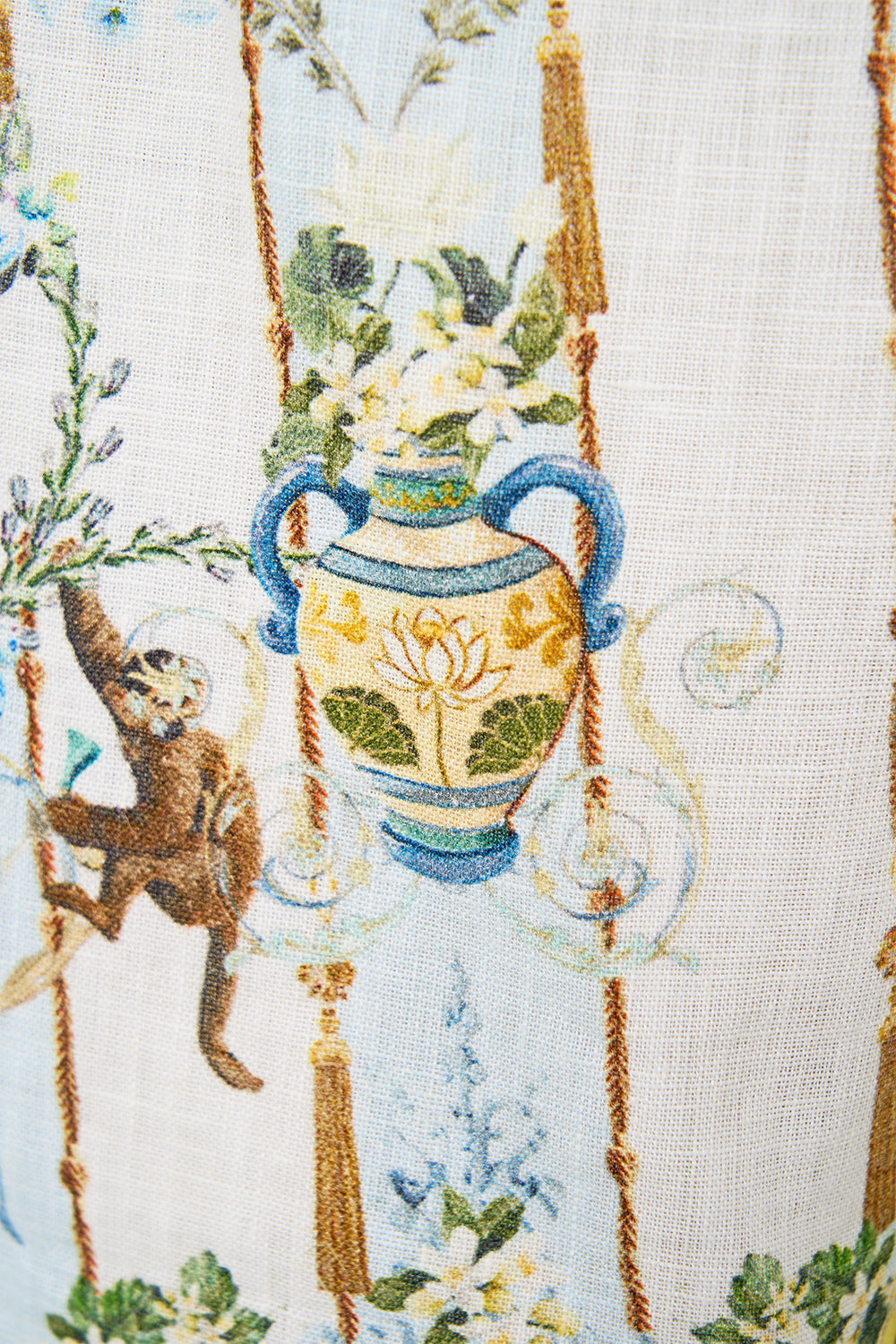 The CAMILLA OVERSIZED BUTTON THROUGH SHORT SLEEVE SHIRT WELCOME TO THE WHITE LOTUS in our  print.