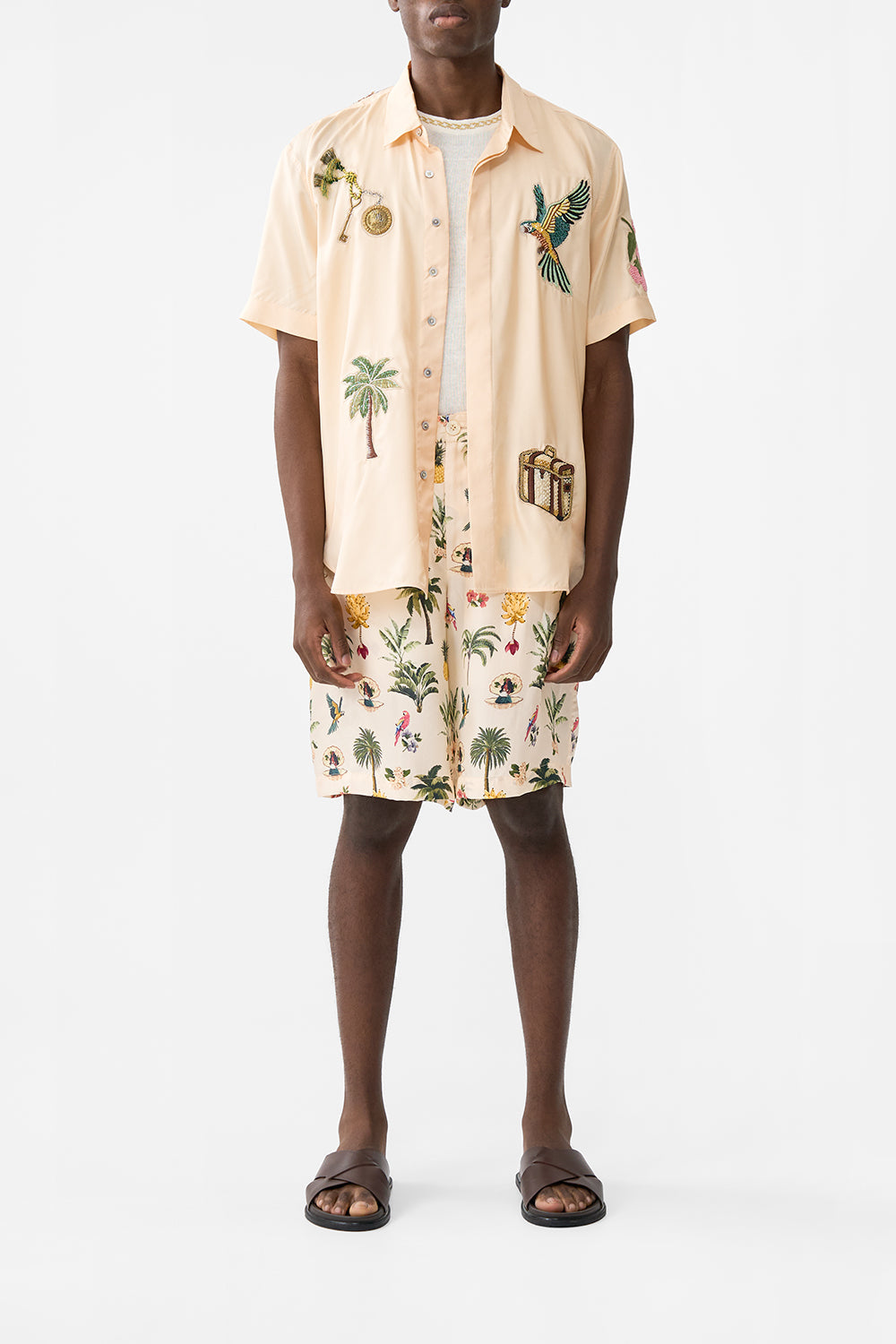 The CAMILLA BLOUSON SLEEVE LONG LENGTH BLOUSE WITH YOKE LUSCIOUS IN LISBON in our  print.
