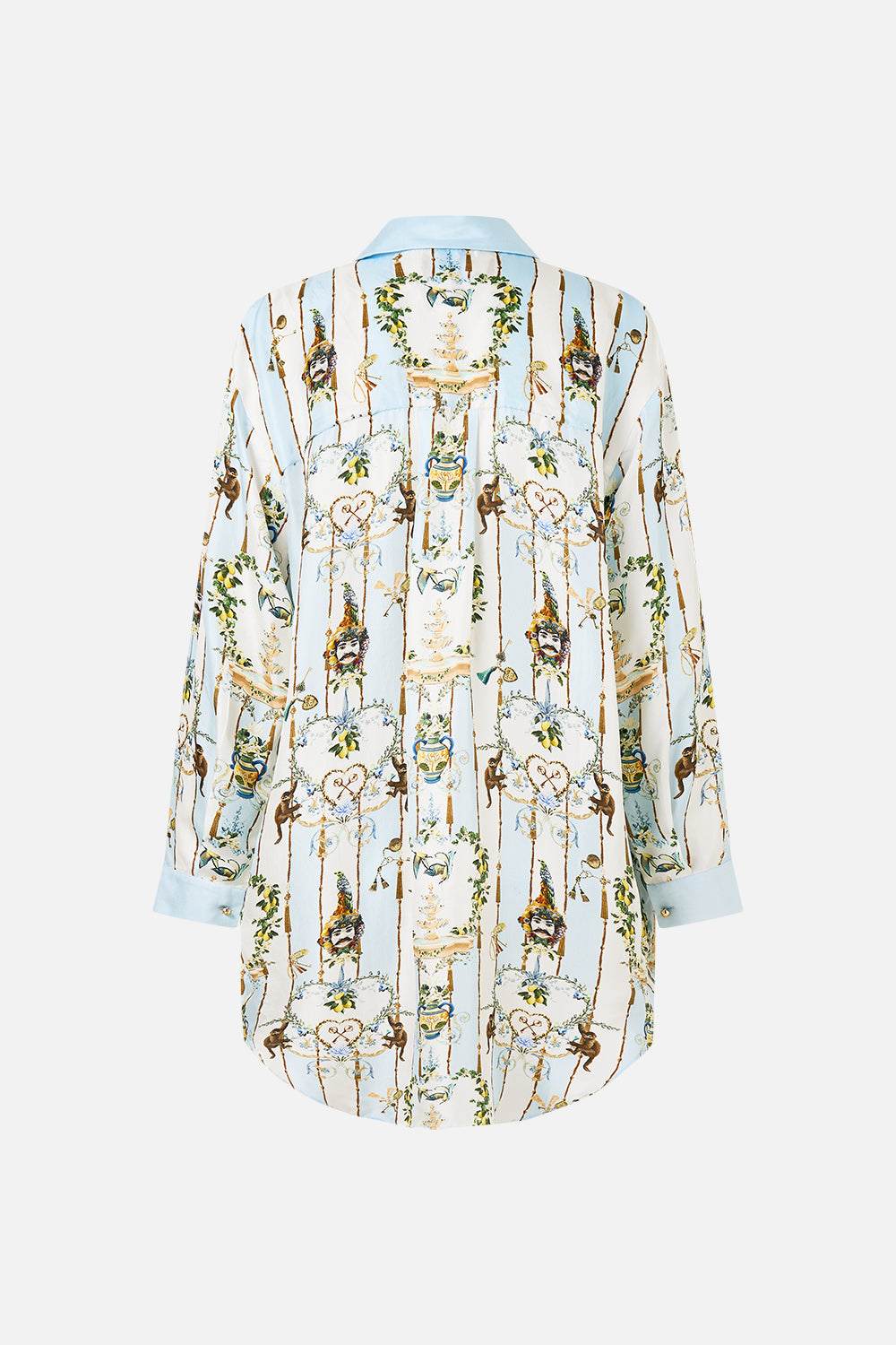 The CAMILLA HIGH WAISTED TIERED SKIRT FLOWER SHOWERS in our  print.