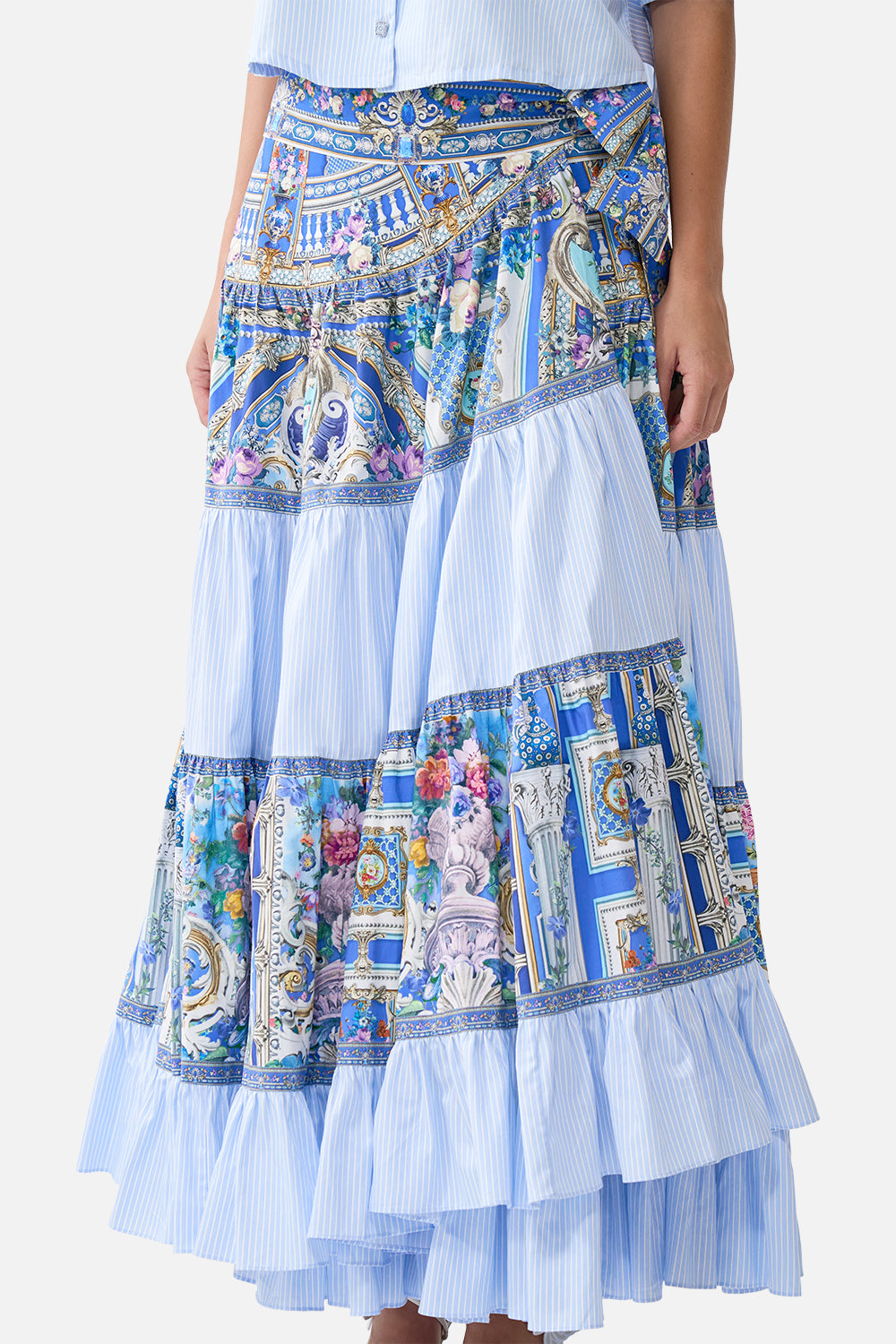 WRAP SKIRT WITH GATHERED PANELS OTTOMAN OPULENCE