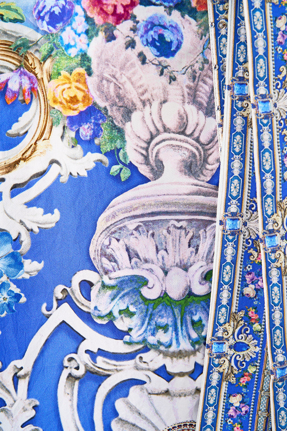 The CAMILLA SCALLOPED EDGE LAYER THE BOSPHOROUS in our  print.