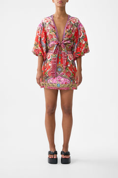 TIE FRONT PUFF SLEEVE TOP HEIRLOOM EMPIRE