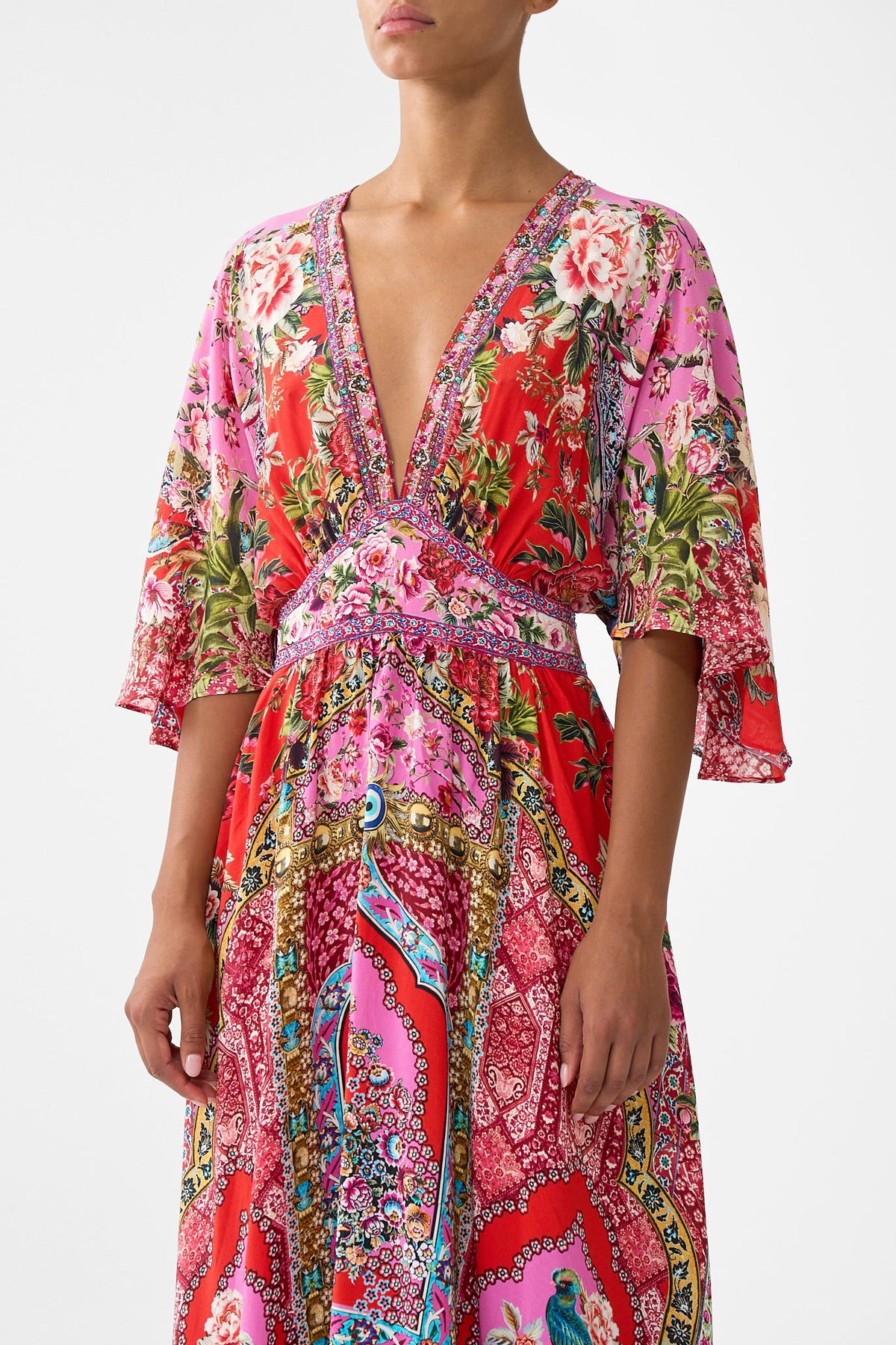 WAISTED DRESS WITH HEM RUFFLE HEIRLOOM EMPIRE