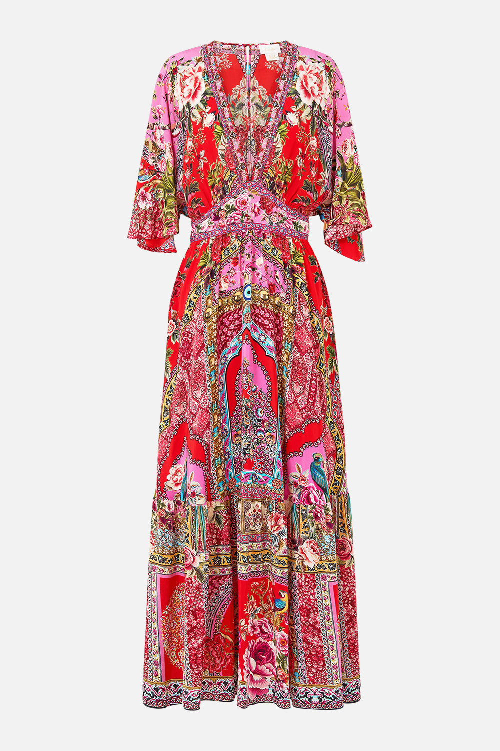 The CAMILLA CROPPED CAMP COLLAR BLOUSE OTTOMAN OPULENCE in our OTTOMAN OPULENCE print.
