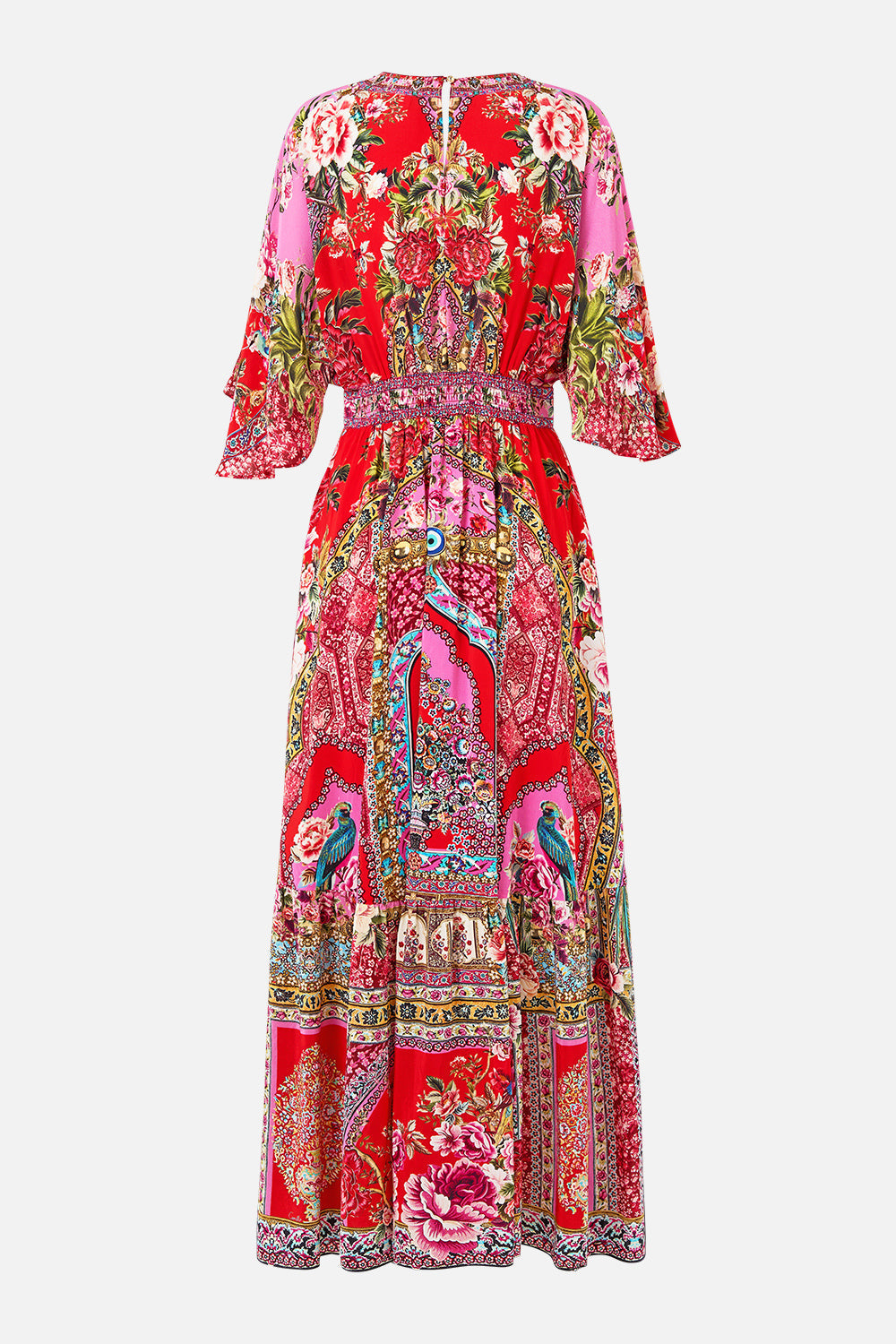 The CAMILLA CROPPED CAMP COLLAR BLOUSE OTTOMAN OPULENCE in our  print.