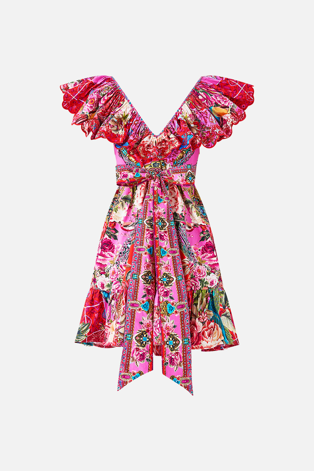 SHORT FRILL NECK DRESS HEIRLOOM EMPIRE