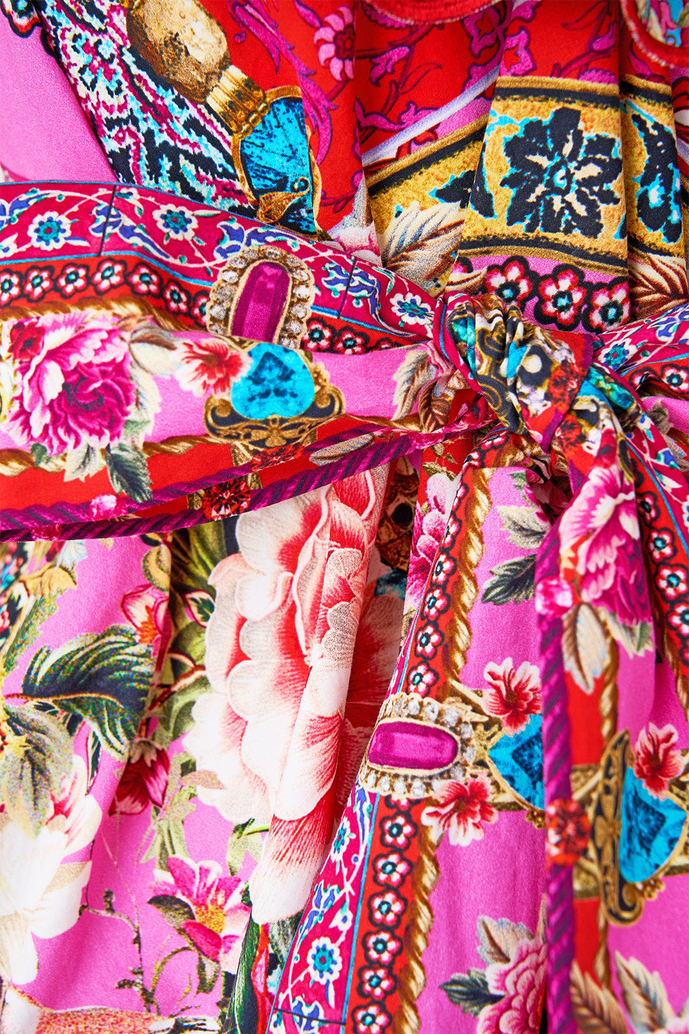 The CAMILLA WIDE LEG TROUSER WITH FRONT POCKETS MY HOMESPUN HEART in our  print.