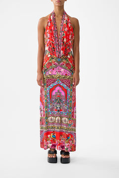 DEEP COWL PLUNGE DRESS HEIRLOOM EMPIRE