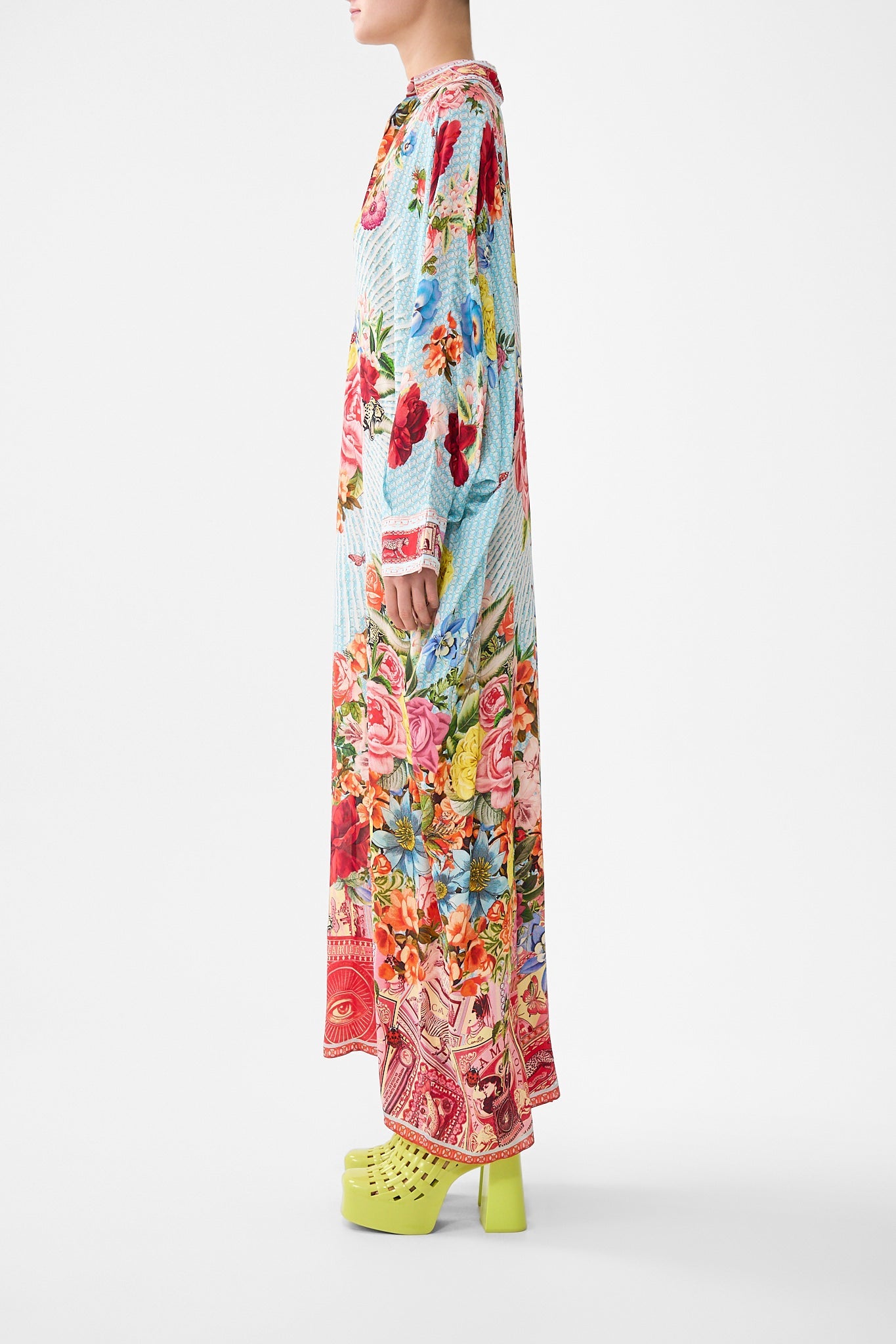 The CAMILLA STRAPPY DRESS WITH TWIST FRONT TOTEMS AND TREASURES in our  print.