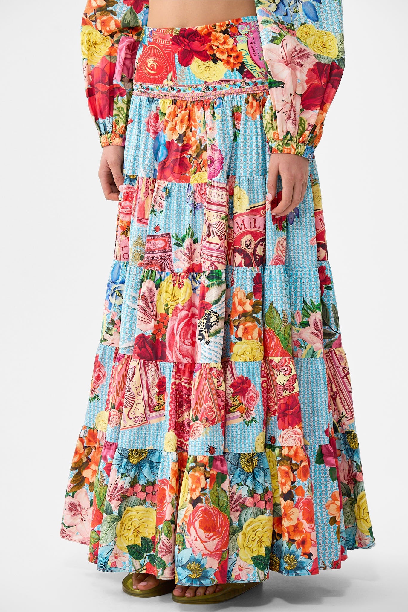 The CAMILLA JERSEY TANK DRESS OTTOMAN OPULENCE in our  print.