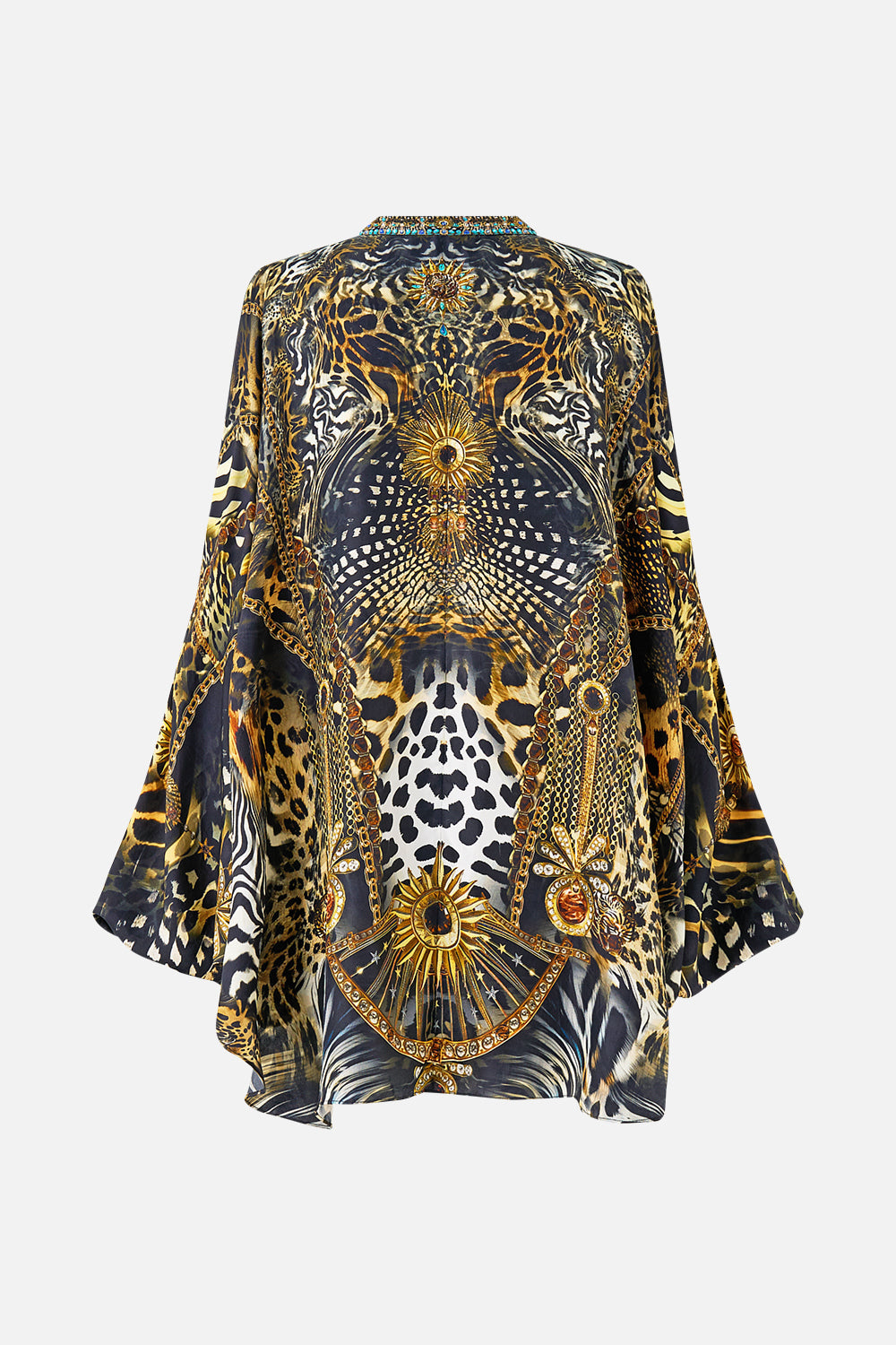 The CAMILLA MID LENGTH BOARDSHORT WITH ELASTIC WAIST SULTANS AND QUEENS in our  print.