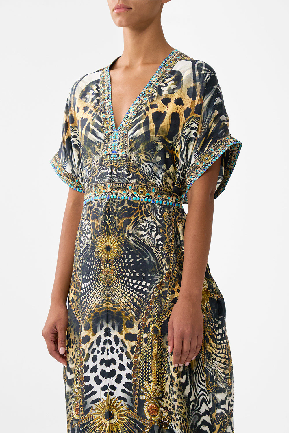 The CAMILLA MID LENGTH BOARDSHORT WITH ELASTIC WAIST MINIATURE MOMENTS in our  print.