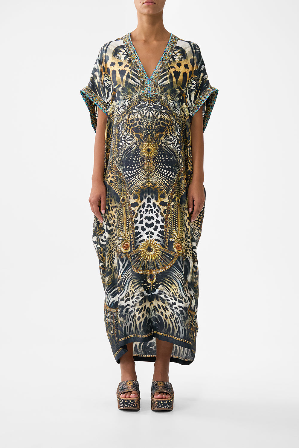 The CAMILLA MID LENGTH BOARDSHORT WITH ELASTIC WAIST MINIATURE MOMENTS in our  print.