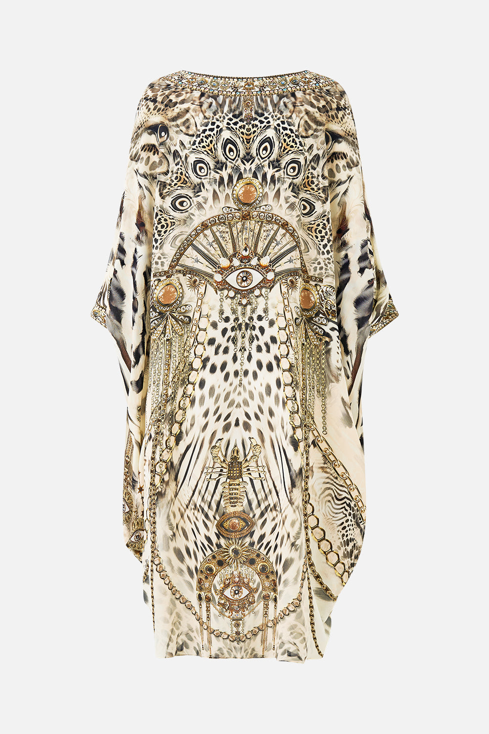 The CAMILLA MID LENGTH BOARDSHORT WITH ELASTIC WAIST CHAIN GANG in our  print.