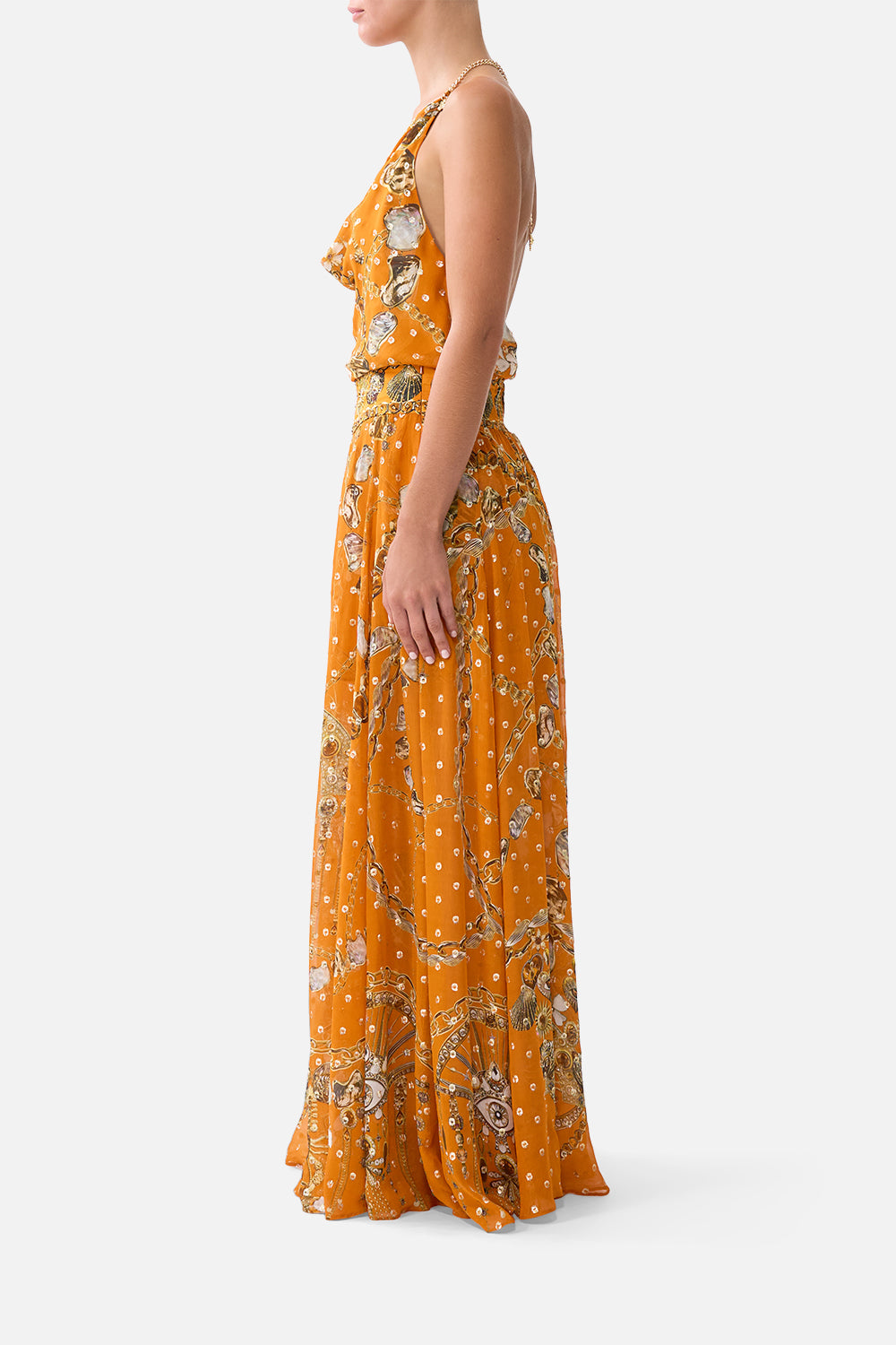 The CAMILLA UNDERWIRE SQUARE NECK ONE PIECE WITH SCOOP BACK THE BOSPHOROUS in our  print.