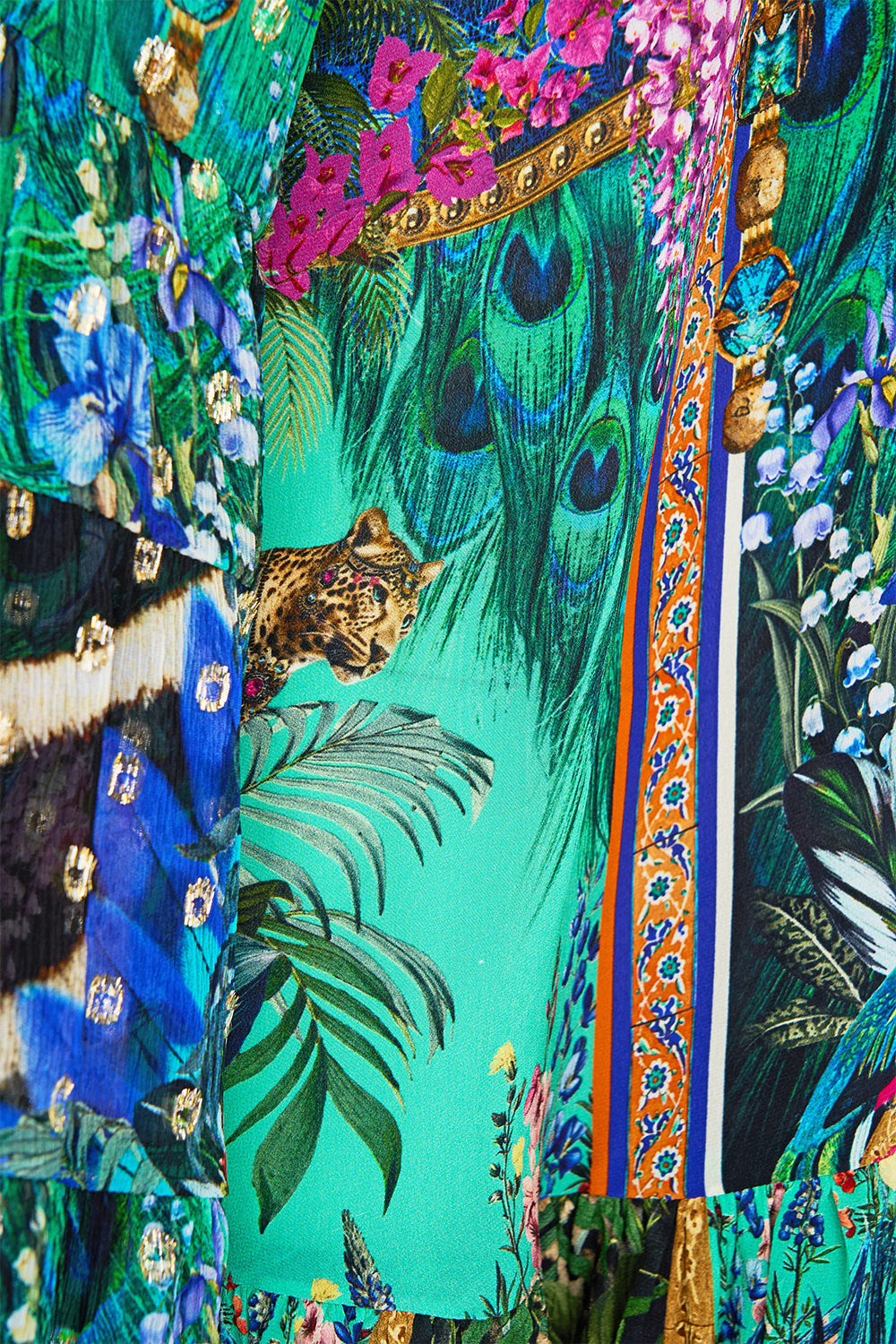The CAMILLA PUFF SLEEVE CORSET DRESS MY HOMESPUN HEART in our  print.
