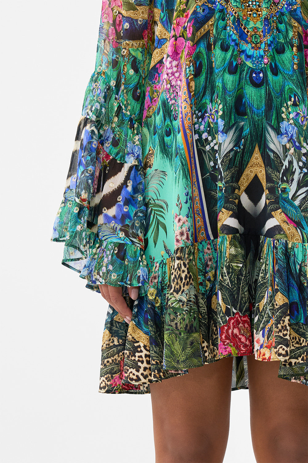 The CAMILLA PUFF SLEEVE CORSET DRESS MY HOMESPUN HEART in our MY HOMESPUN HEART print.