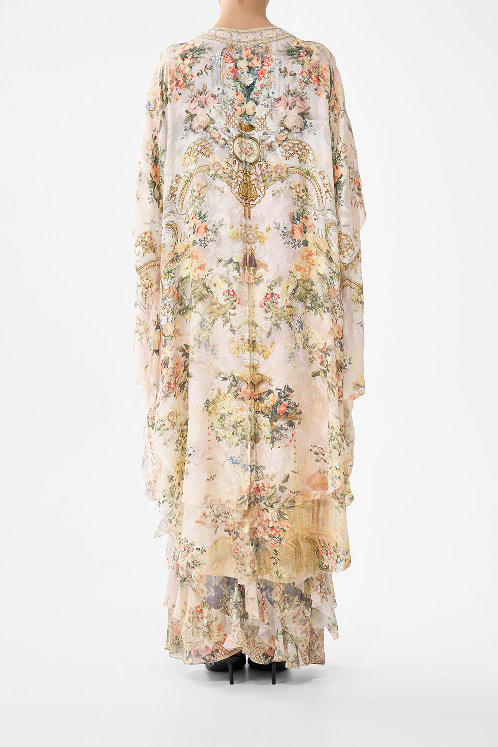 The CAMILLA DEEP V-NECK HARDWARE SHORT KAFTAN LEGEND HAS IT in our  print.