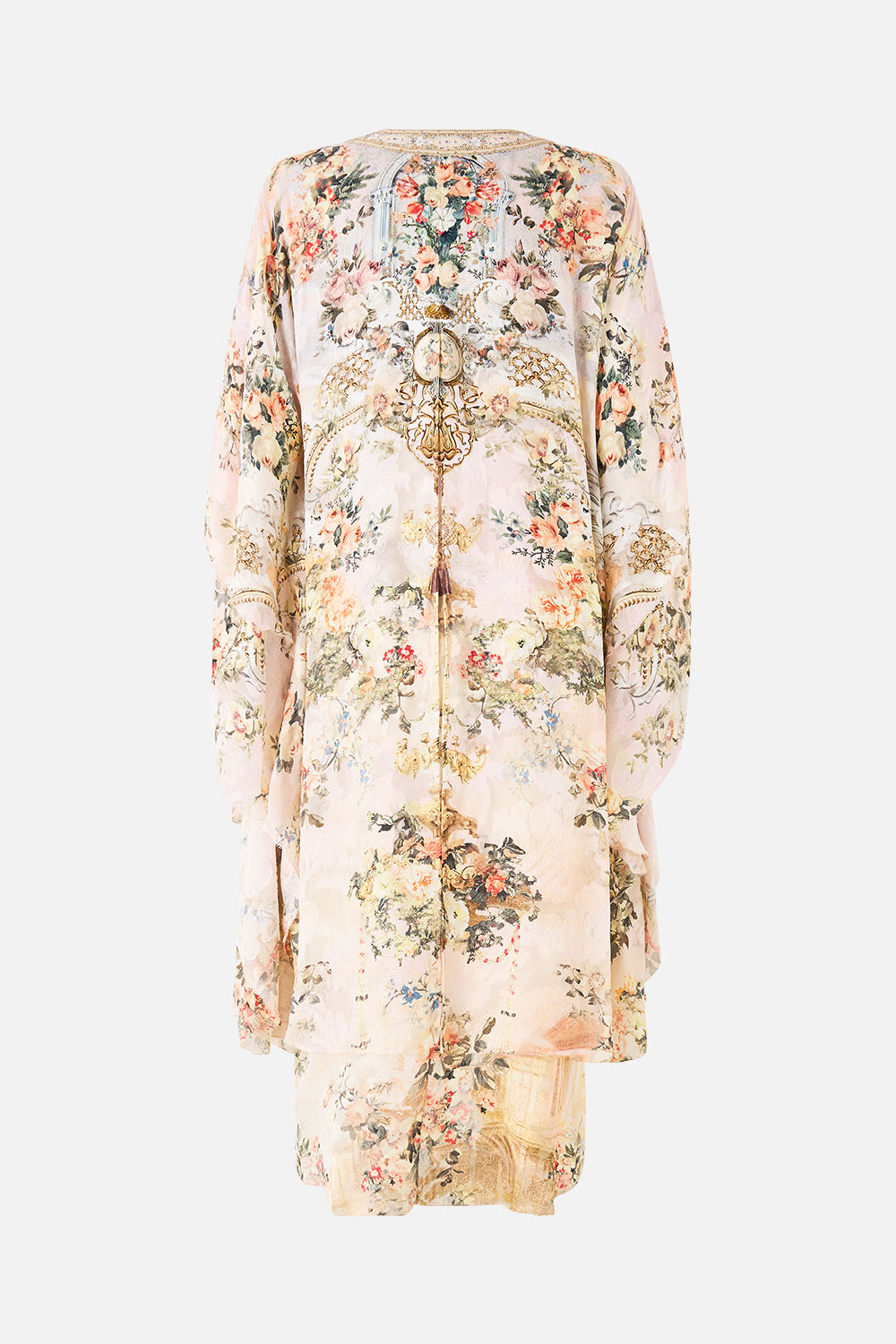 The CAMILLA DEEP V-NECK HARDWARE SHORT KAFTAN LEGEND HAS IT in our  print.