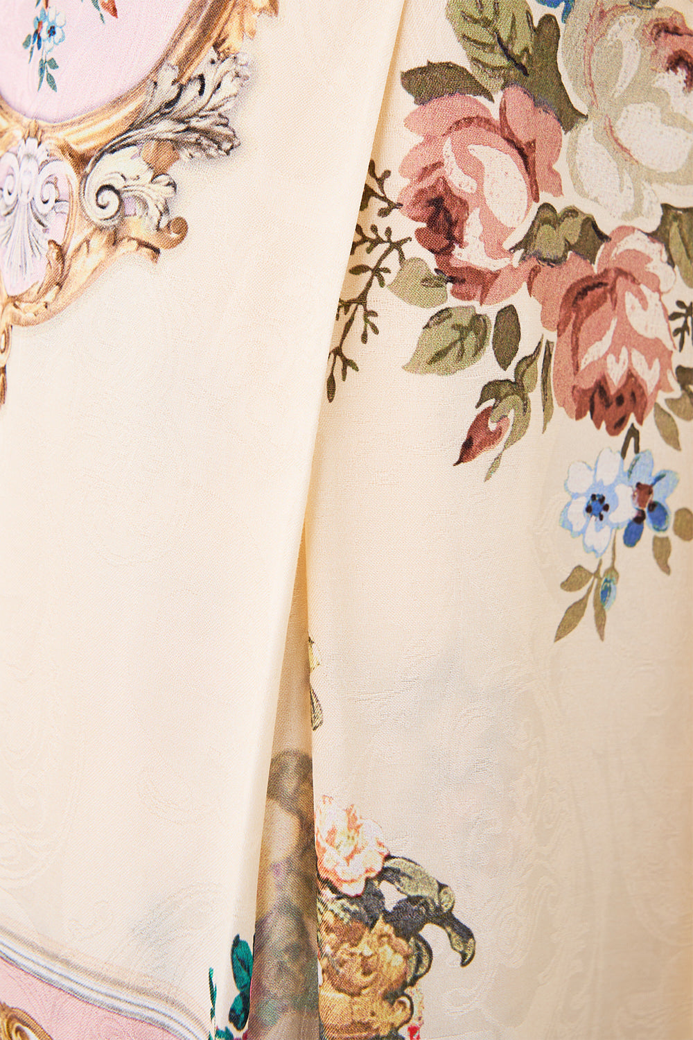 The CAMILLA BUTTON THROUGH COLLARED TOP BAZAAR BLOOMS in our  print.
