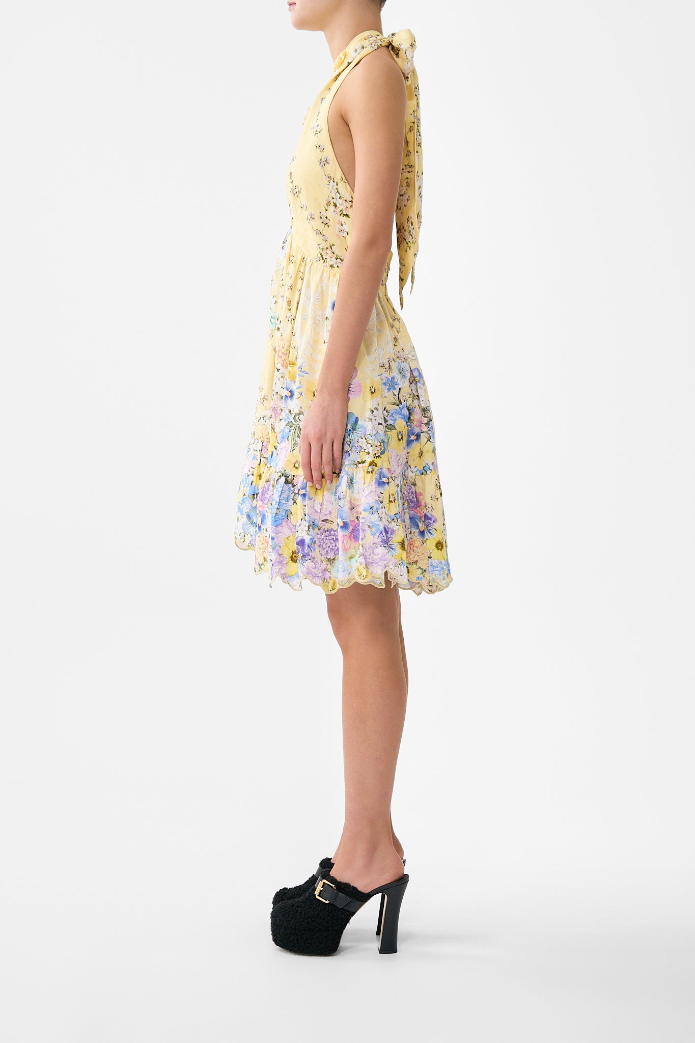The CAMILLA GATHER NECK HARDWARE MAXI DRESS TURKISH DELIGHT in our  print.