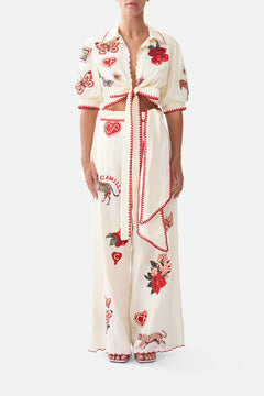 CROPPED TOP WITH TIE FRONT HIGH CLASS HOOKAH