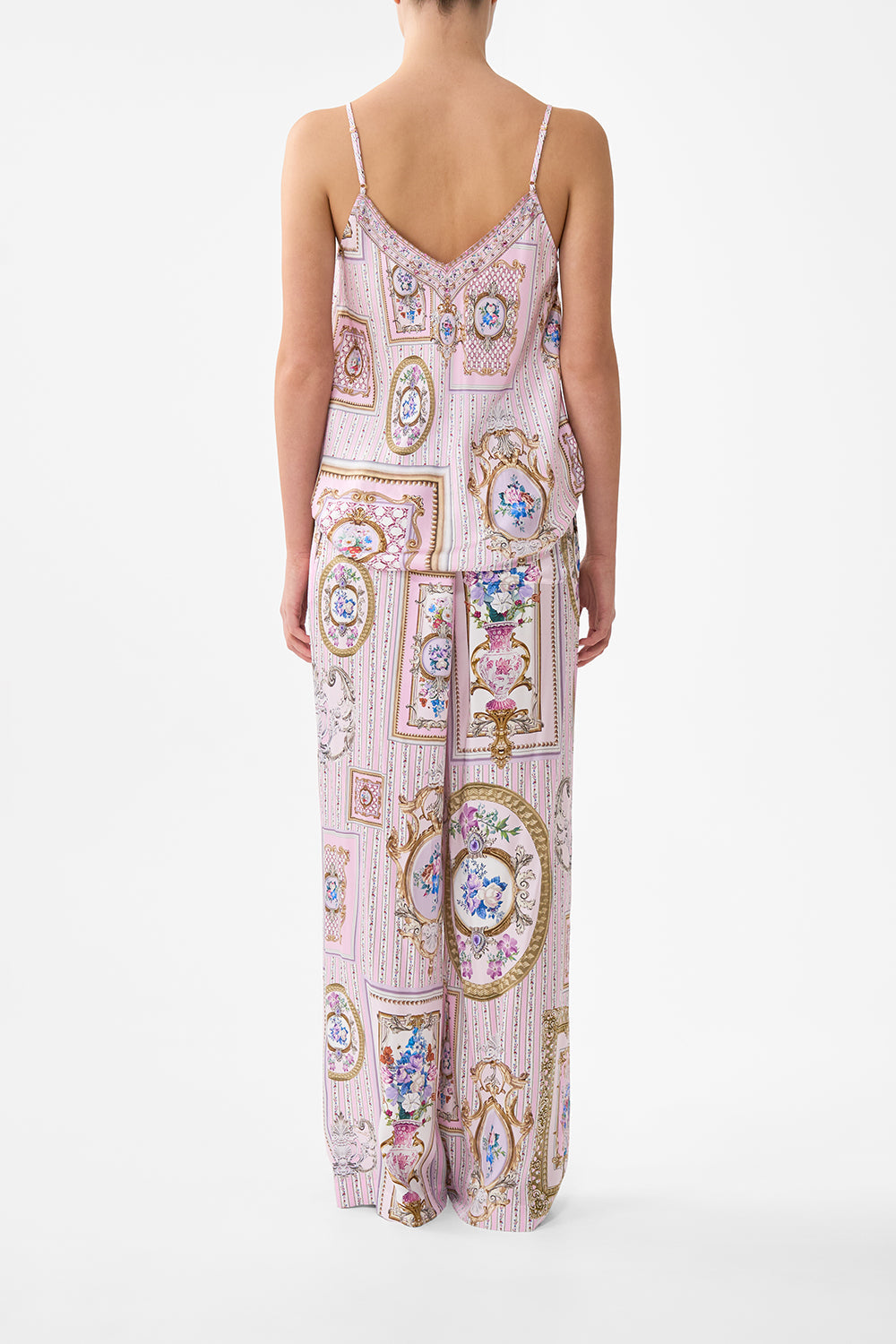 The CAMILLA LOUNGE PANT HEIRLOOM EMPIRE in our HEIRLOOM EMPIRE print.