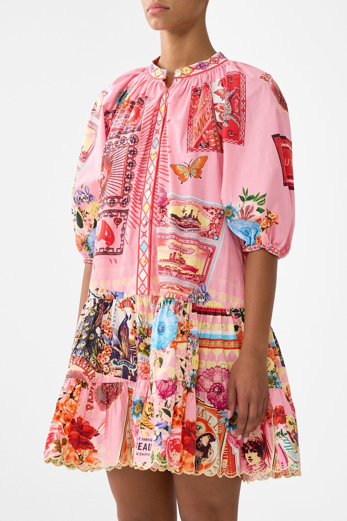 PUFF SLEEVE SHIRT DRESS COLLAGE KINGDOM