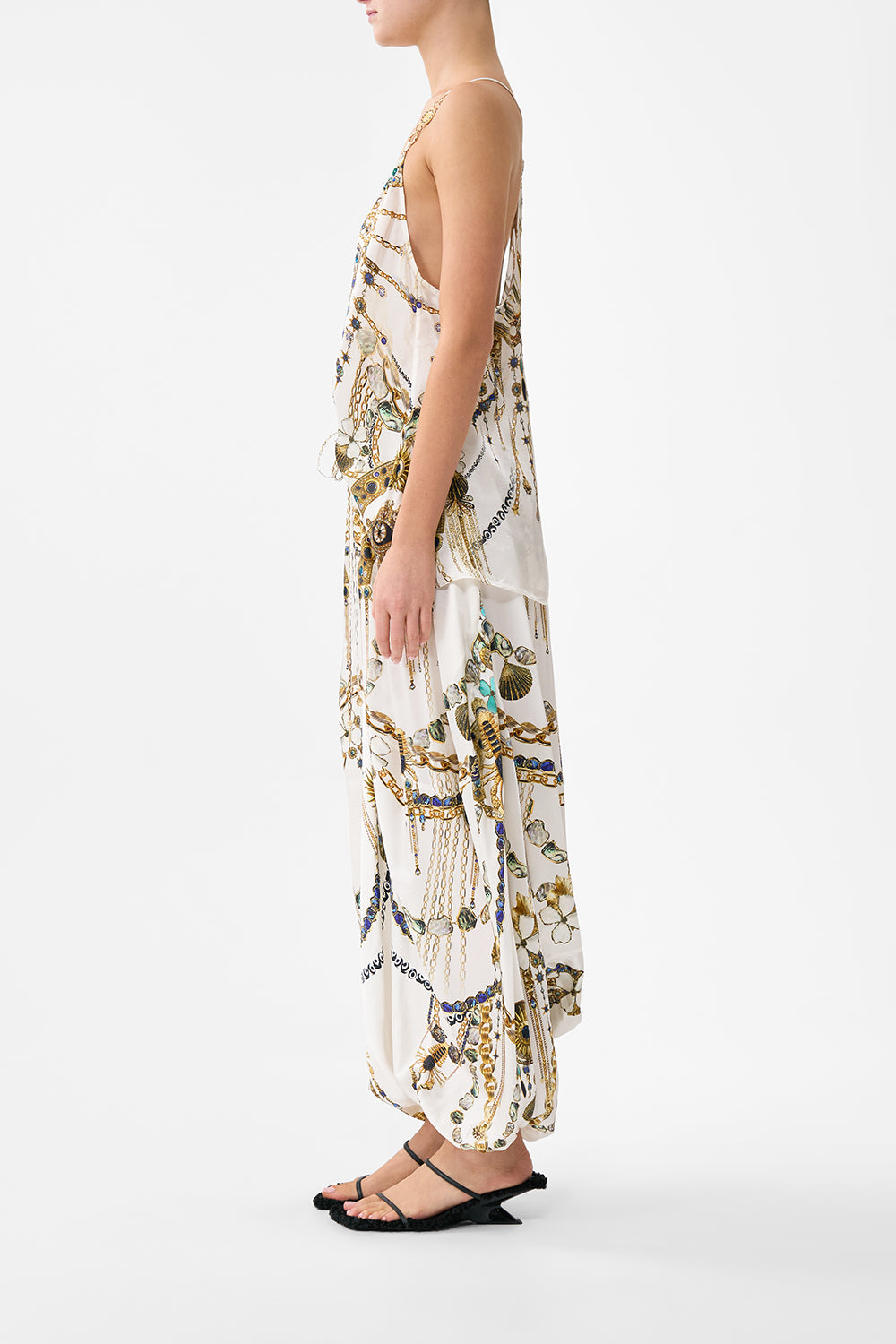 The CAMILLA JERSEY TANK DRESS LADY LIONHEART in our  print.