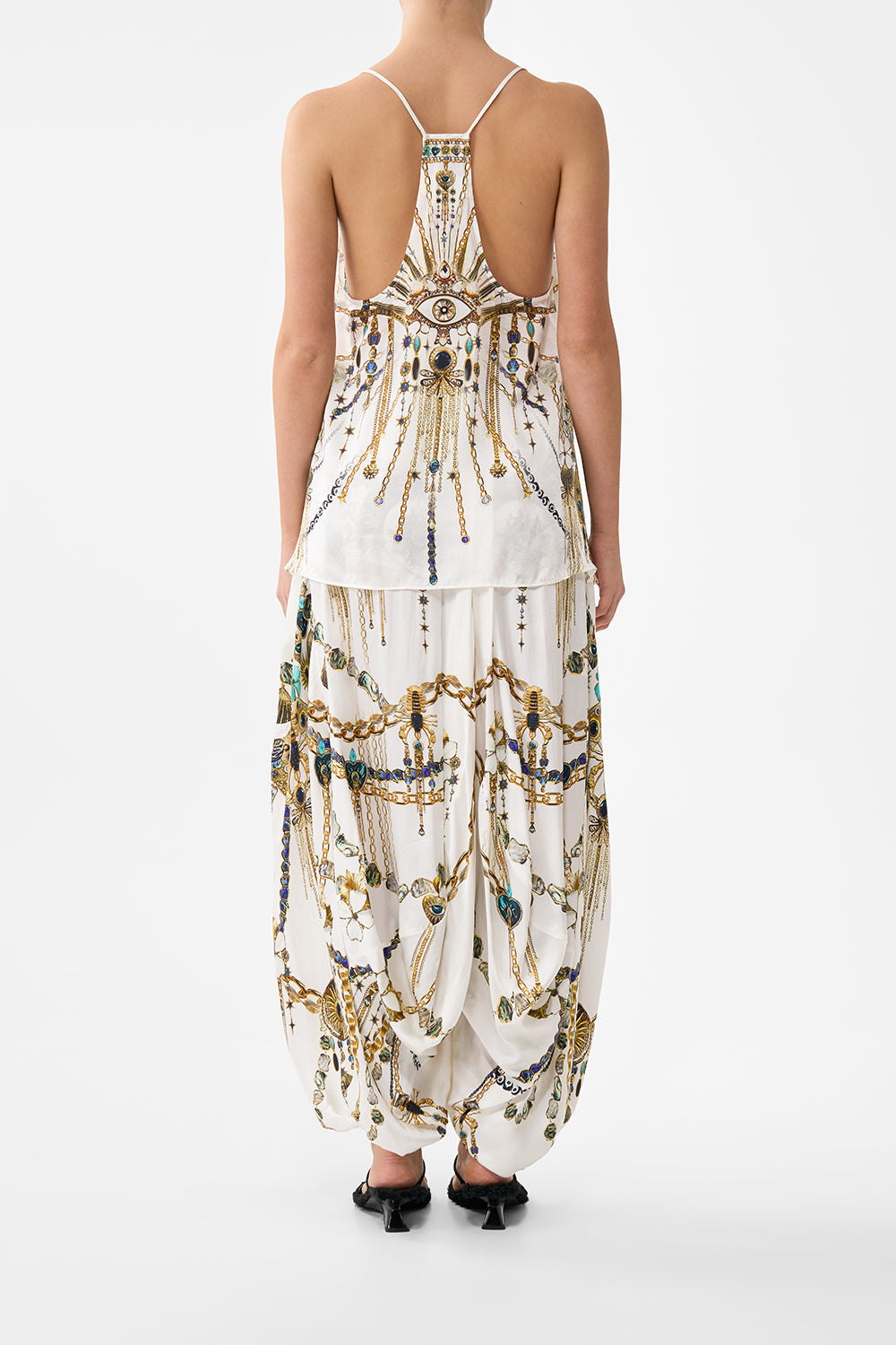 The CAMILLA JERSEY TANK DRESS LADY LIONHEART in our  print.