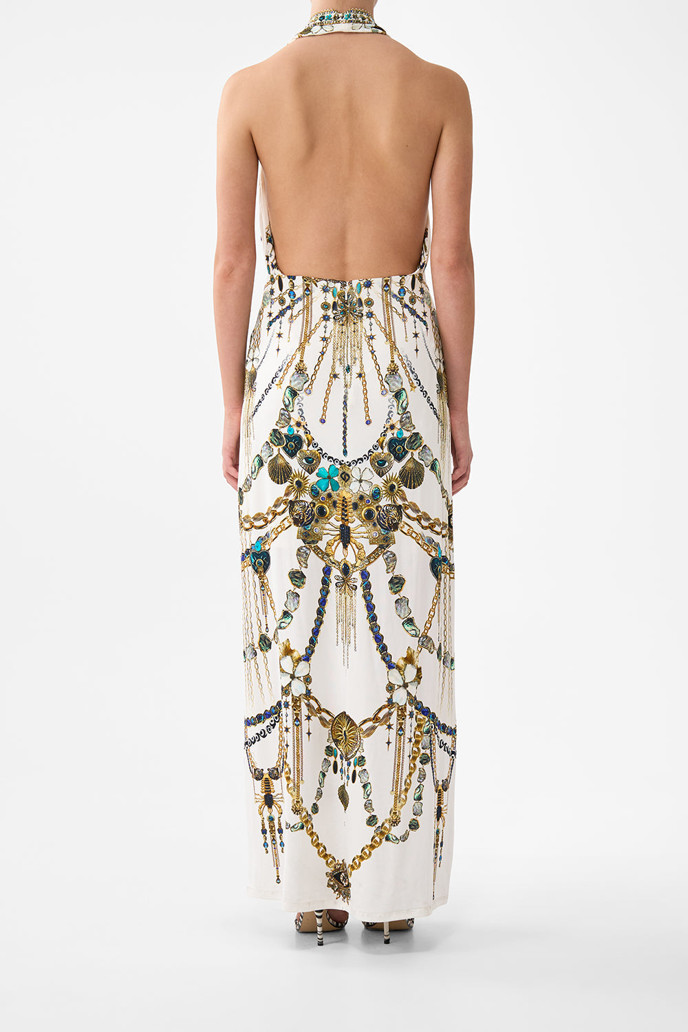 The CAMILLA SCOOP NECK ONE PIECE WITH SCOOP BACK TURKISH DELIGHT in our  print.
