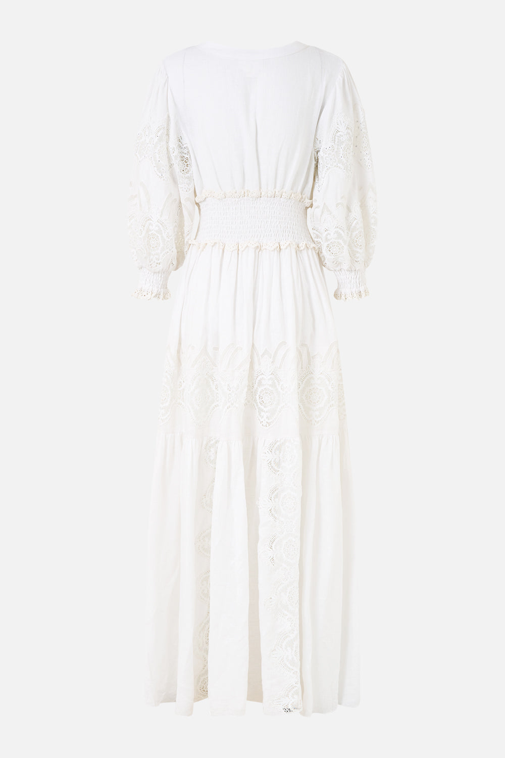 SHIRRED WAISTBAND LONG DRESS ALL ABOUT THAT LACE