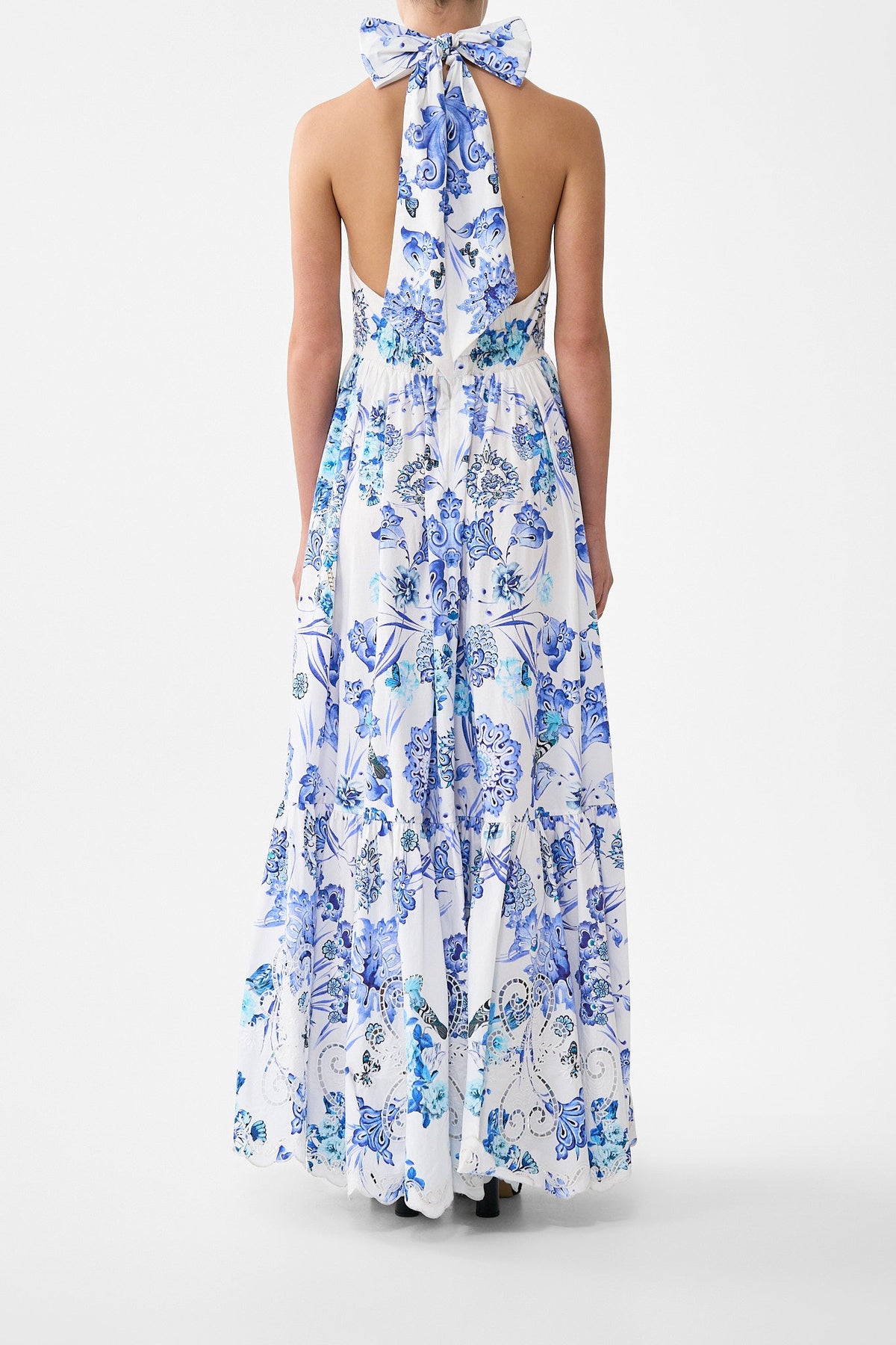 RUFFLE HEM HALTER DRESS ALL ABOUT THAT LACE