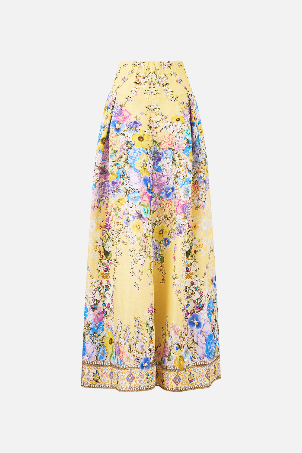 The CAMILLA TIERED DRESS WITH COLLAR BODRUM BOTANICALS in our  print.