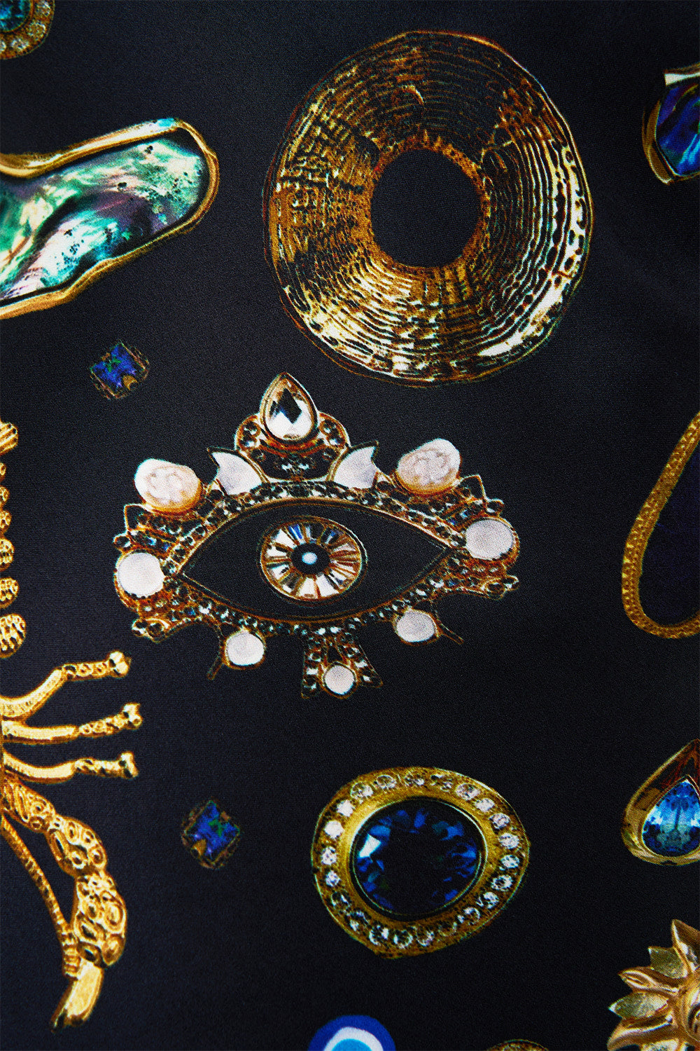 The CAMILLA LONG KAFTAN WITH WAIST DETAIL TWILIGHT IN ISTANBUL in our TWILIGHT IN ISTANBUL print.