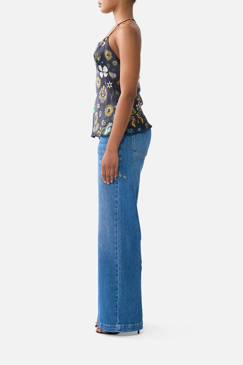 The CAMILLA MID LENGTH BOARDSHORT WITH ELASTIC WAIST KAPADOKYA KITSCH in our  print.