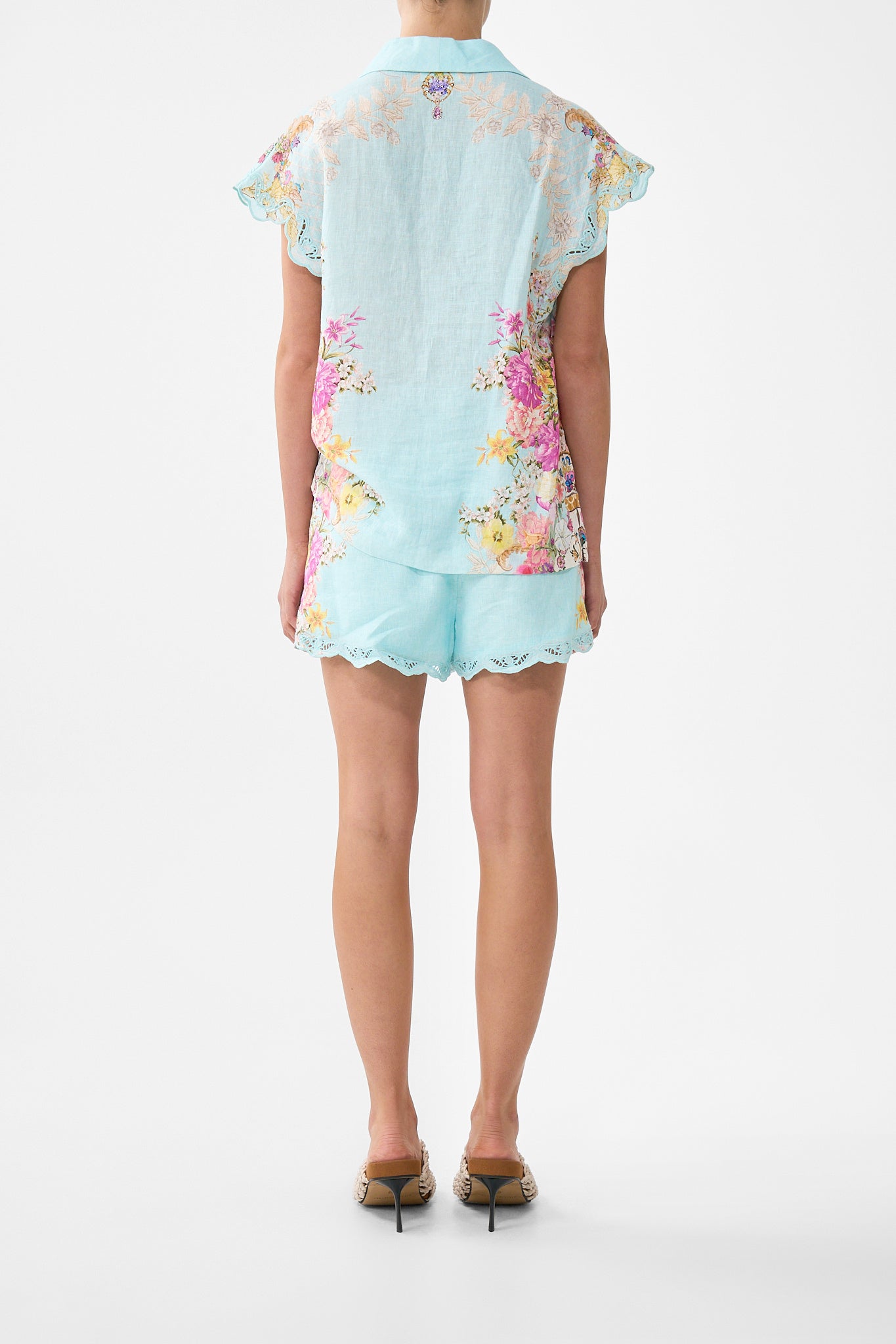 The CAMILLA LINA PADDED THONGS OTTOMAN OPULENCE in our  print.